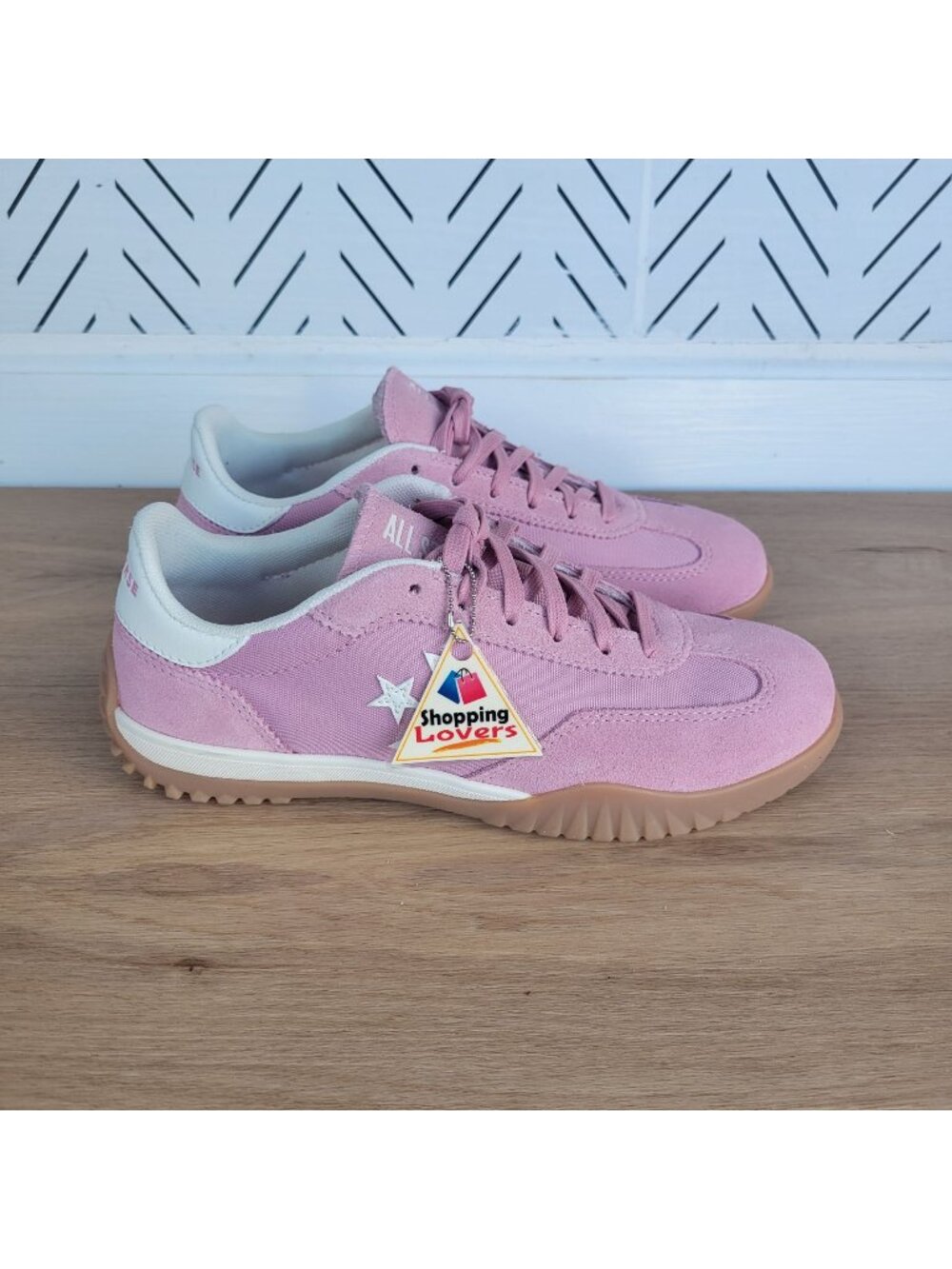⭐Converse Run Star Trainer Ox Sz 5.5 Men Casual Shoes Suede Pink Sneaker A13362C